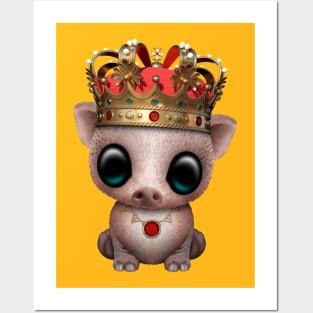 Cute Royal Pig Wearing Crown Posters and Art